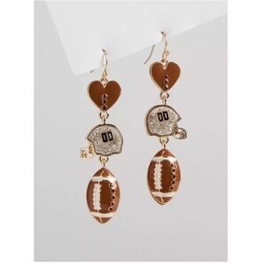 NWT Torrid Brown and Gold Football Earrings